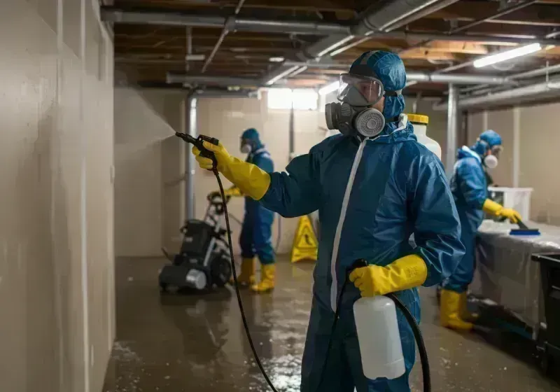 Basement Sanitization and Antimicrobial Treatment process in Columbus, KS