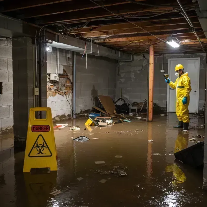 Flooded Basement Electrical Hazard in Columbus, KS Property